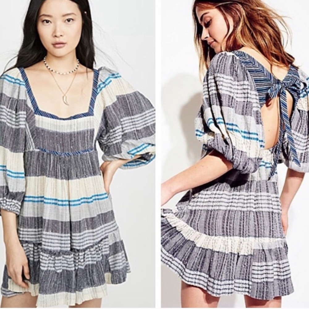 NWT Free People All Lined Up Striped Mini Dress